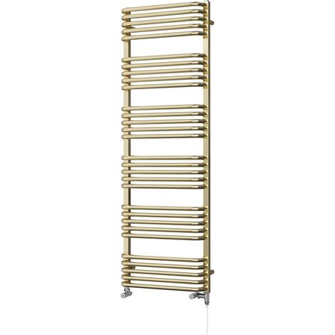 Crossmoor - Polished Brass Dual Fuel Towel Rail H1533mm x W500mm Standard (1/3)