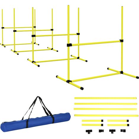 Agility sport pour chiens set de 4 obstacles professionnels avec système de maintien au sol sac transport fourni