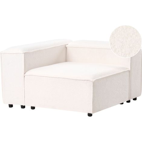 Module d'Angle Canapé 1 Place Moderne Pieds Noirs Bouclé Blanc Ardal (1/5)
