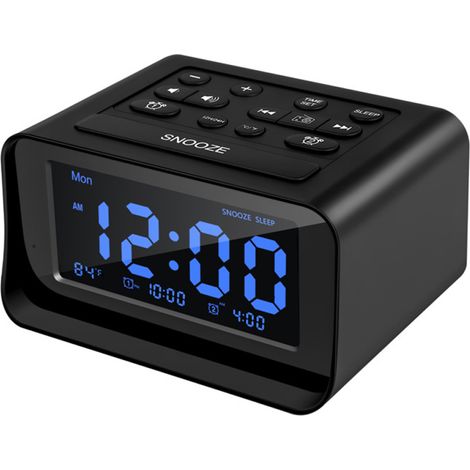 Réveil Numérique Radio LED pour Chambre - Port de Charge USB - Contrôle de la Température - Horloge de Bureau Électronique (1/5)