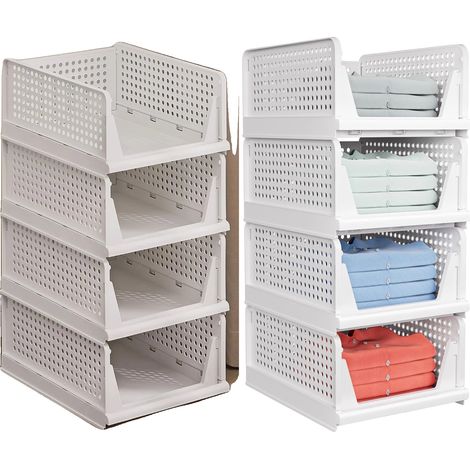 Organisateur de rangement, pliable, design gain de place, Étagère empilable (1/2)