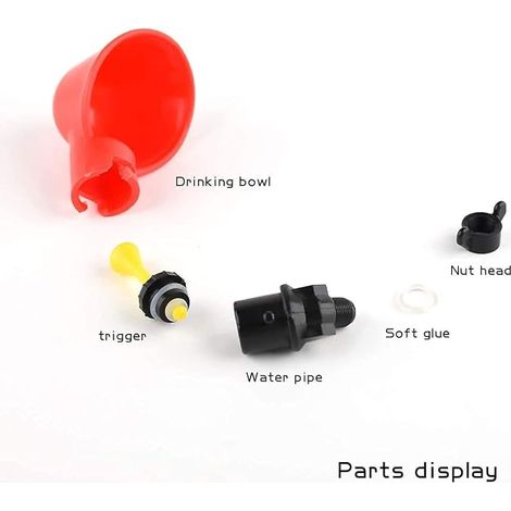 Chicken Drinker Automatic Drinker Bowl Drinking Water Bowl Tool Cage Accessories Quail Bird Red Drink Pot Chicken Drinker (1/4)