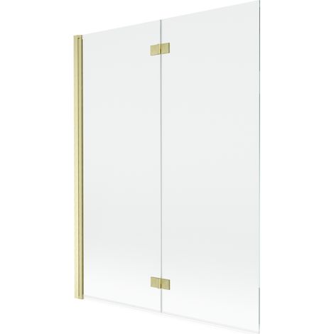 Mexen Mist paravento per doccia 2 ante sinistro 130 x 150 cm, trasparente, oro spazzolato - 8A9-130-002-55-00-L (1/5)