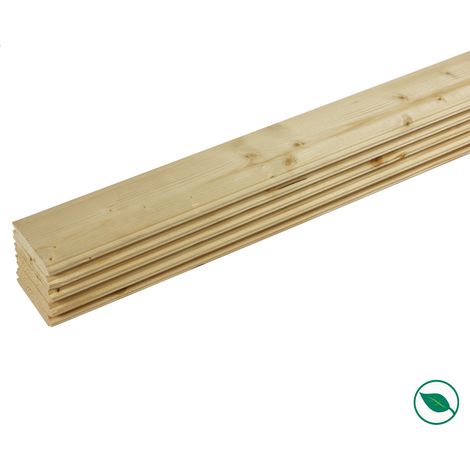 Forestea – Lot de 5 lames à volet sapin brut rabotés 2400 x 90 x 20 mm – Label PEFC 70% – Usinage facile pour volets et portes