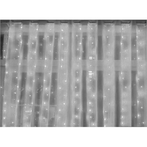 Tenda luminosa bianca con 100 LED, per esterni, collegabile, resistente alle intemperie, IP44 (1/4)