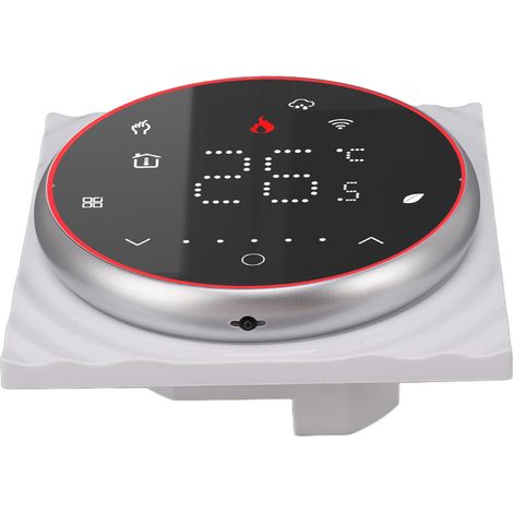 Intelligenter Thermostat für Zuhause, App- und Sprachsteuerung, programmierbar, hochpräzise, potentialfreier Wandkontakt, WLAN-fähig, für Heizungsanlagen (95–240 V Wechselstrom), Schwarz (1/5)