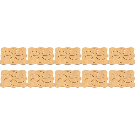 Lot de 10 sets de table creux en imitation bambou, isolants et anti-brûlures, pour bols et tasses, accessoires de cuisine avec roulettes (1/5)