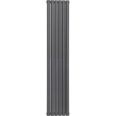 Warmehaus Vertical Radiator Oval Double Anthracite 1800 x 355mm (1/5)