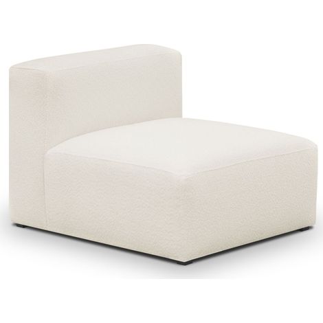 Chauffeuse sans accoudoirs modulable en tissu bouclé beige - Modulo (1/4)