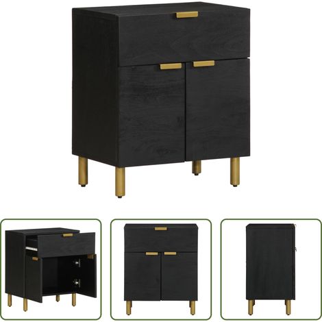 Bois d'ingénierie - Table de chevet noir 50x33x60 cm bois d'ingénierie (1/5)