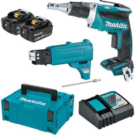 Atornillador automático 18V Li-Ion 5Ah 5 x 25 a 55 mm MAKITA - 2 baterías 1 cargador - en caja - DFS452TJX2
