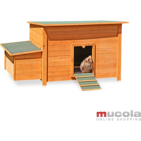 Mucola – Nid de ponte poulailler en bois avec couvercle articulé – 2 nids accessibles – Dimensions 149x79x80 cm – Pour poules, canards et petits animaux (1/5)