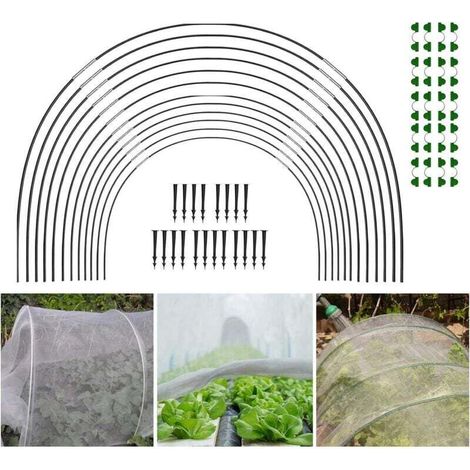 Serre Jardin - 30 PCS Kit Maison Cerceau Jardin, Arceaux pour Serre Tunnel, Kit Serre Cadre Tunnel Filet Jardin pour L\'extérieur (1/4)