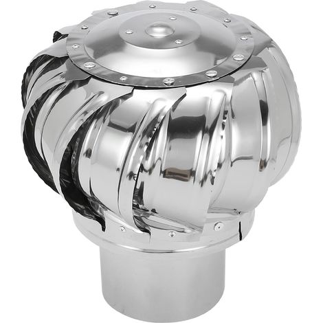 Capuchon D'Échappement de 4,3 Pouces pour Toit en Acier Inoxydable Ventilation de Toit Capuchon de Turbine Éolienne Rond Rotation de La Cheminée Extérieure Capuchon de Cheminée (1/5)
