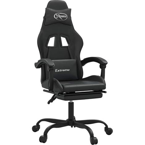 Maison Exclusive - Sedia da Gaming con Poggiapiedi Nero in Similpelle (1/5)