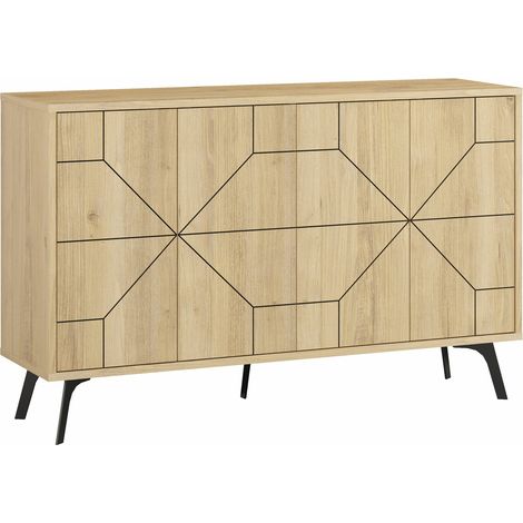 Consolle in legno "Dune" 123 x 35 x 62,4 cm - Rovere (1/5)