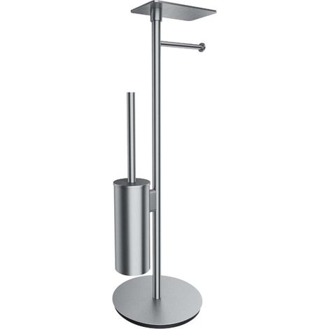 OMNIRES Modern Project - Toilettenpapier- und Toilettenbürstenhalter mit Ablage, Nickel gebürstet MP60820NI (1/5)