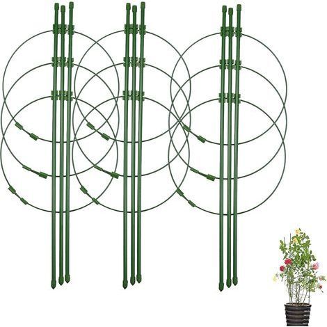 Set mit 3 Kletterpflanzenstützen mit 3 verstellbaren Stützringen, 45 cm (1/4)