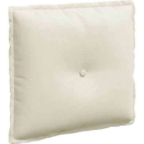 Coussin beige, 50 x 45 cm, tissu velours côtelé. (1/5)