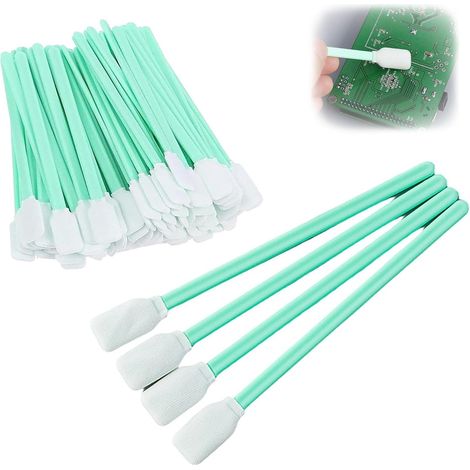 100 Schaumstoff-Reinigungsstäbchen – fusselfreies Polyester – für optische und elektronische Präzision – für Kameras und Drucker – Standardgröße (1/5)