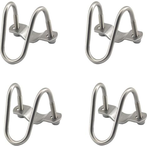 Lot de 4 Collier de serrage pour tuyaux en acier inoxydable argenté M8 x 25 x 25 mm (1/5)