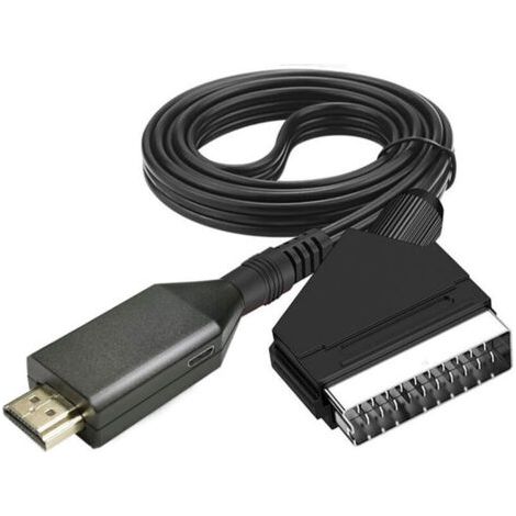 Câble péritel vers HDMI-Adaptateur péritel vers HDMI-Convertisseur audio vidéo péritel tout en un vers HDMI 1080p/720p (1/5)