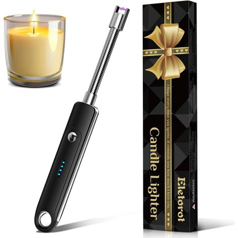 Briquet Electrique, Allume Bougies Rechargeable USB Allume Feu Electrique, Briquet Long pour Allumer Les Plaques de Cuisson, la Cheminée, Le Four, Une Bougie (1/5)