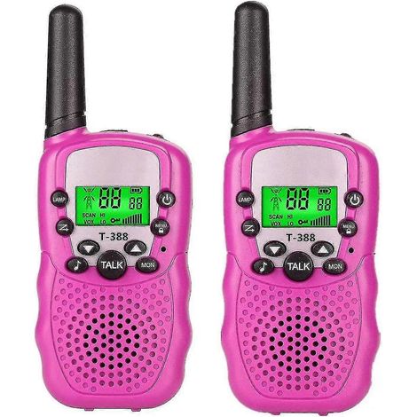 2-pack Kids Walkie Talkie Two Ways Radio Toy 3 Miles RangePink (1/3)