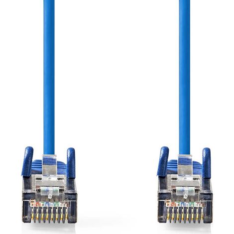 Nedis CAT5e-Netzwerkkabel / SF/UTP / RJ45 Stecker / RJ45 Stecker / 2.00 m / Rund / PVC / Blau / Label