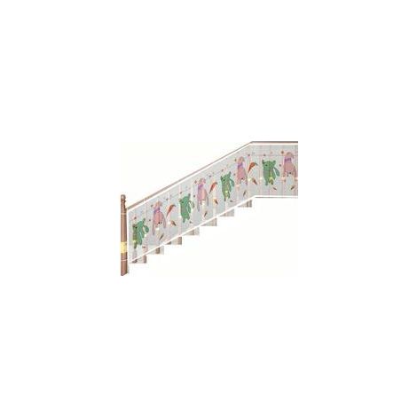 Filet de Sécurité pour Escalier, 6m x 79cm, Motif Animaux, Durable et Mignon pour Enfants et Animaux (1/5)