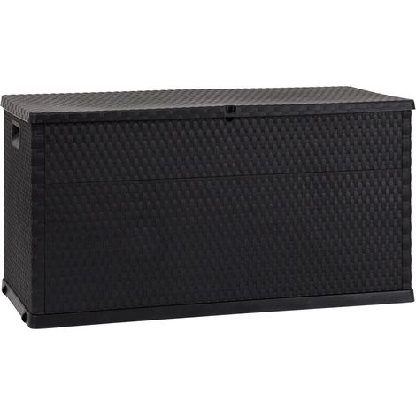 Toomax Multibox Rattan baule da 420L in plastica resistente effetto rattan, colore antracite, resistente ai raggi UV, dotato di foro per lucchetto, ideale per interni ed esterni