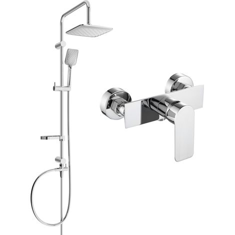 Mexen Sven ensemble de douche en saillie avec pluie ciel et mitigeur de douche Alfa, chrome - 745740262-00 (1/3)