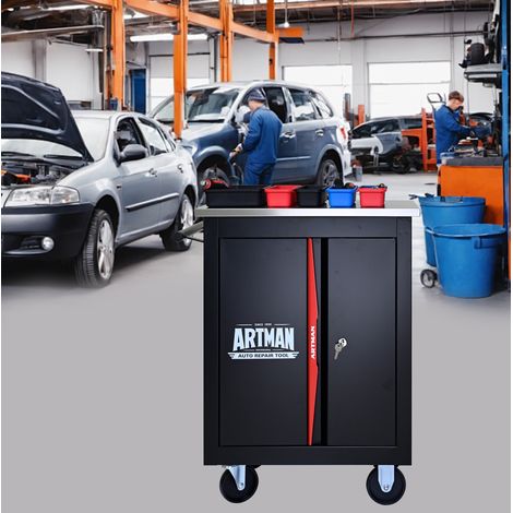 Mobile porta attrezzi con ruote in acciaio 62,5 cm OKMYHOME (1/5)