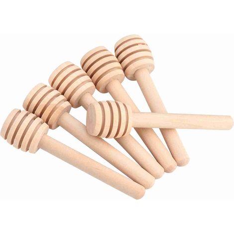 Lot de 50 cuillères à confiture en bois pour pots à miel et confiture, avec bâtonnets de 8 cm pour servir et mélanger. (1/5)