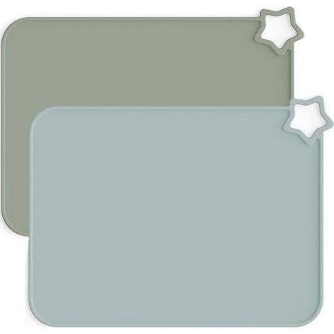 Confezione da 2 tovagliette in silicone per bambini. Tovagliette antimacchia e antiscivolo. Tovagliette in silicone resistenti all'olio e all'acqua. Resistenti al calore. (1/5)