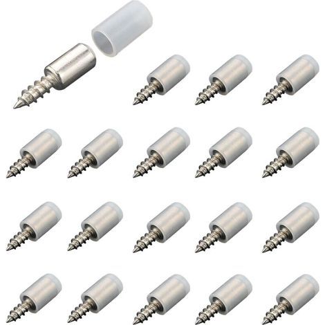 20 Stück integrierte selbstschneidende Schrauben, selbstschneidende Schrauben für Laminatschrankträger, Regalträgerschrauben mit Antirutschhülse, integrierte selbstschneidende Schrauben für Schrankmöb (1/4)
