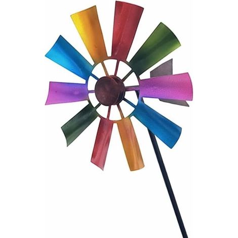 Eine Windkraftanlage aus Metall, die sich um 360 Grad drehen kann und sich für Außenbereiche wie Höfe, Gärten und Terrassen eignet. (1/5)