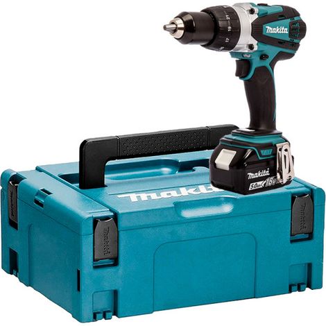 Makita DHP45T1J Perceuse visseuse à percussion 18 V Li-Ion Ø 13 mm + 1x5 Ah + MAKPAC