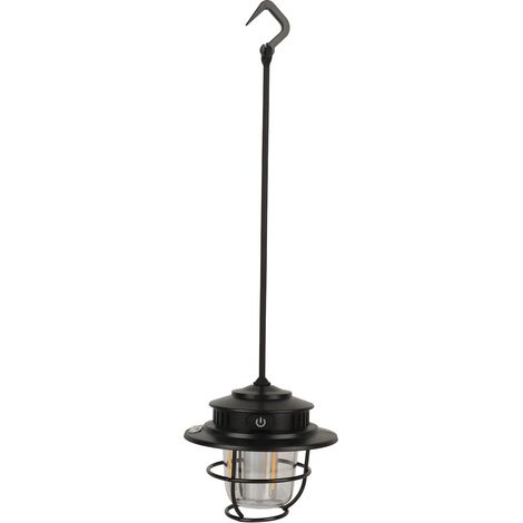 Lanterne de camping 10W étanche, rechargeable par USB, luminosité réglable, petite lampe de camping portable de style vintage pour l'extérieur (1/5)
