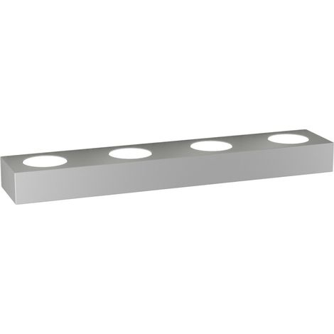 Applique moderna top light beaside 1190 a7 gx53 led metallo biemissione lampada parete, finitura metallo grigio