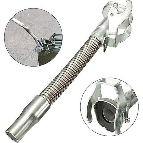 Bec verseur flexible en métal argenté pour jerricans standard de 5 à 20 litres, résistant, 30 cm (1/3)