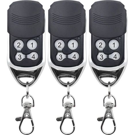 YMYNY 433MHz Telecommande Universelle Portail,Telecommande Camé Porte de Garage de Remplacement, Super Copie, Code Fixe, Code Roulant, Applicable à Télécommande DOORHAN MOTORLIN,3pcs