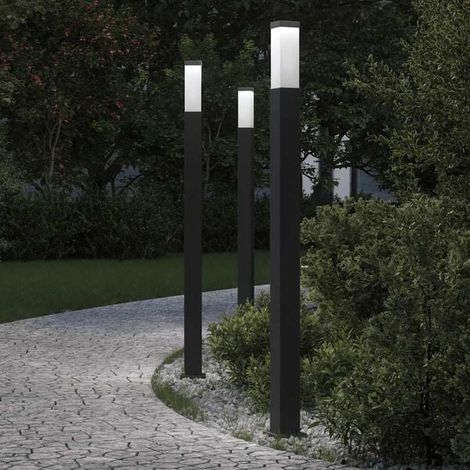 Bornes légères, lot de 3, 110 cm, noires, IP44 (1/5)