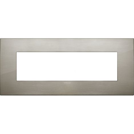 Placca Classic Vimar Arkè 7 moduli acciao spazzolato metallo 19657.08