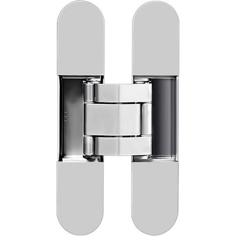 Invisible Hinge for Doors, Zamak, Silver, Pack of 1 Invisible Hinges for Heavy Doors, Load 40 kg, 180º Opening (1/3)