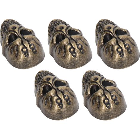 50 jeux de rivets en forme de crâne, chacun de 25x16mm, boutons en alliage de zinc électroplaqué de style punk à faire soi-même avec un travail artisanal en cuir et une finition bronze. (1/5)