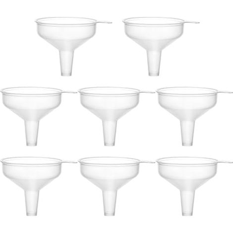 Set mit 8 vielseitigen Weithalstrichtern für die Küche – Robuste und multifunktionale runde Trichter aus lebensmittelechtem Kunststoff zum Befüllen (1/5)