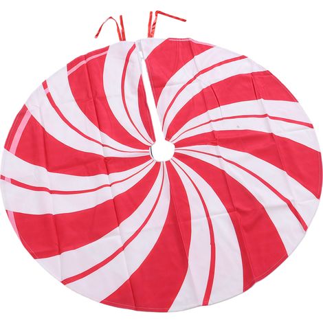 Runder Weihnachtsbaumrock mit Wirbelstreifenmuster, 90 cm, für Heimpartys und Weihnachtsdekoration (1/5)