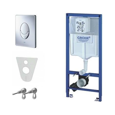 Grohe Rapid SL - Bâti-support pour WC suspendu, hauteur 1,13 m, plaque de déclenchement Skate Air, chrome 38721001 (1/6)