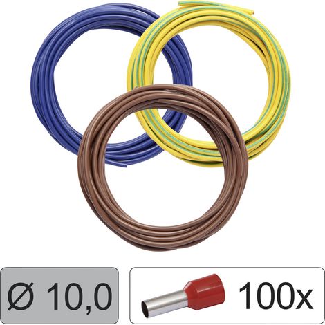 Quadrios 25CW127 Einzelader LiFY 10 mm² Blau, Braun, Gelb-Grün 1 Set